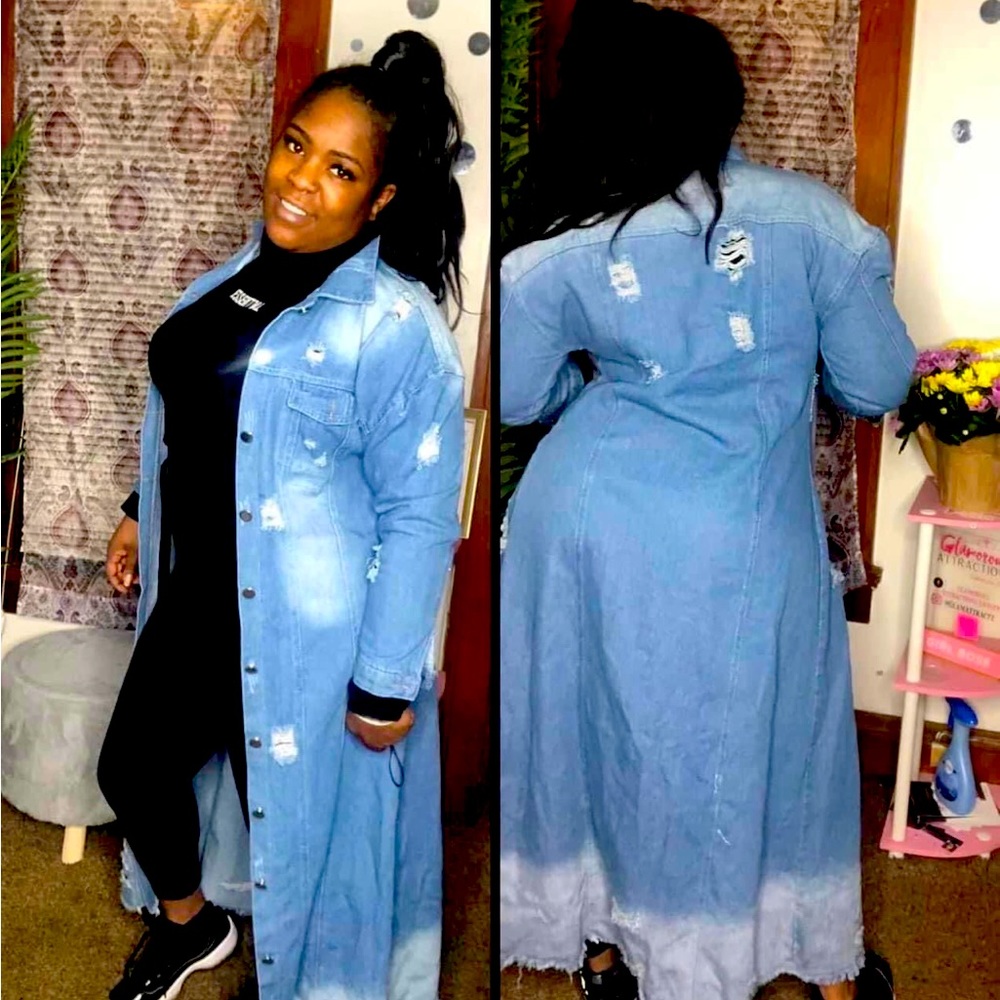 Denim Ripped Coat